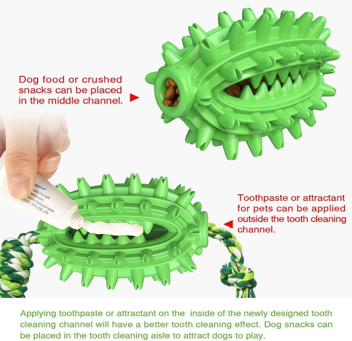 Dog Chew Toys Dog Toothbrush Stick Teeth Cleaning Brush Dental for Small Medium Large Dog, Rubber Dog Squeaky Toys for Aggressive Chewers Cactus Tough Toys Interactive for Training Cleaning Teeth