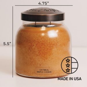 A Cheerful Giver - Oatmeal Maple - 34oz Papa Scented Candle Jar with Lid - Keepers of The Light - 155 Hours of Burn Time, Gift for Women, Orange