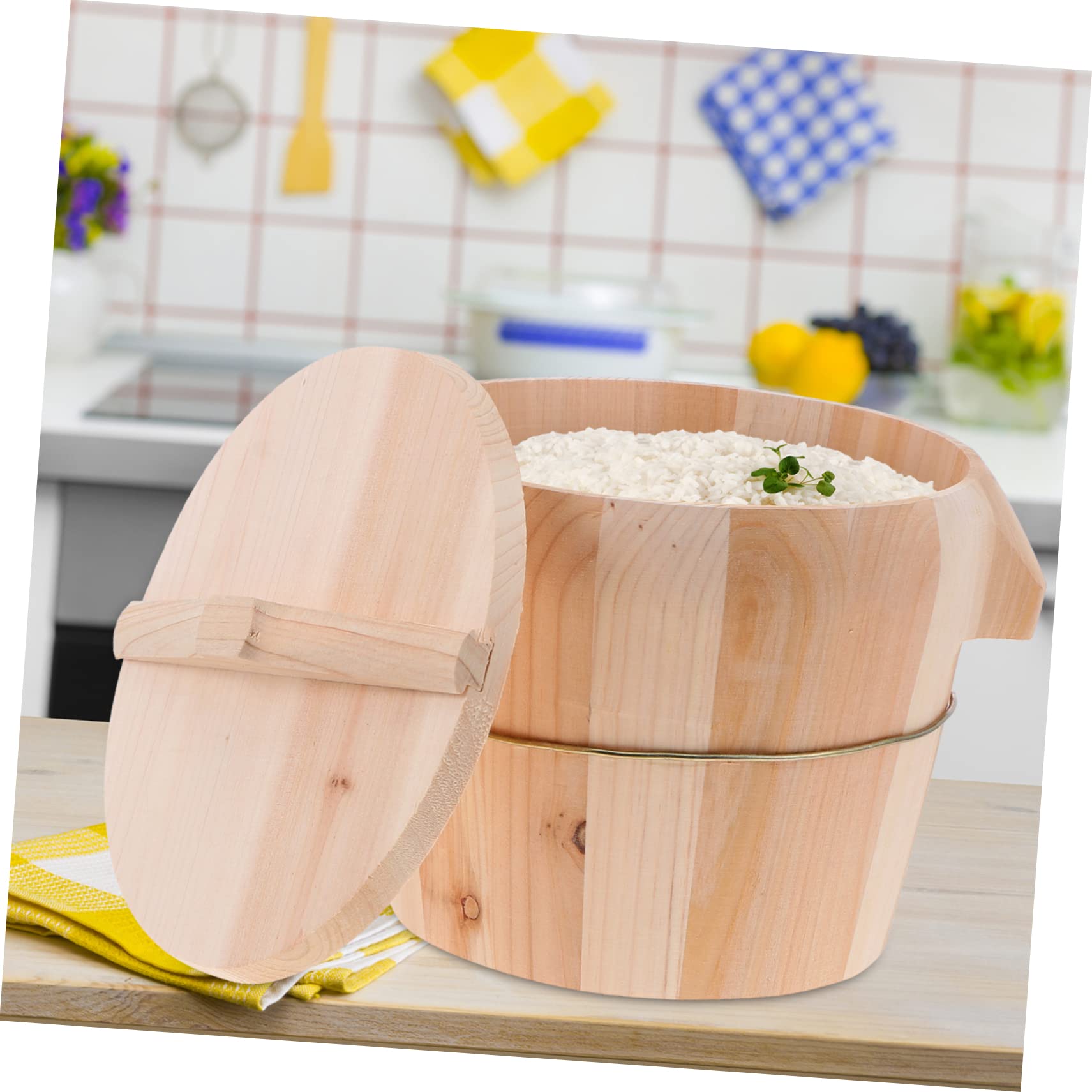 1set Rice Steamer Kitchen Gadget Wooden Bucket Rice Bucket for Kitchen Creative Steamed Bucket Rice Steamed Bucket Wooden Steamer Kitchen Steamer Kitchen Supply Rice Cooker