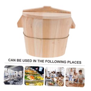 1set Rice Steamer Kitchen Gadget Wooden Bucket Rice Bucket for Kitchen Creative Steamed Bucket Rice Steamed Bucket Wooden Steamer Kitchen Steamer Kitchen Supply Rice Cooker