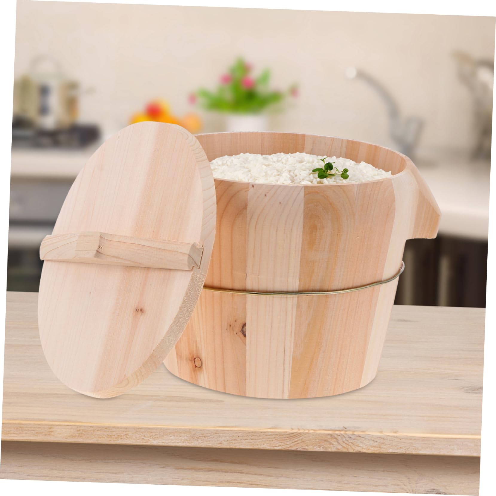 1set Rice Steamer Kitchen Gadget Wooden Bucket Rice Bucket for Kitchen Creative Steamed Bucket Rice Steamed Bucket Wooden Steamer Kitchen Steamer Kitchen Supply Rice Cooker