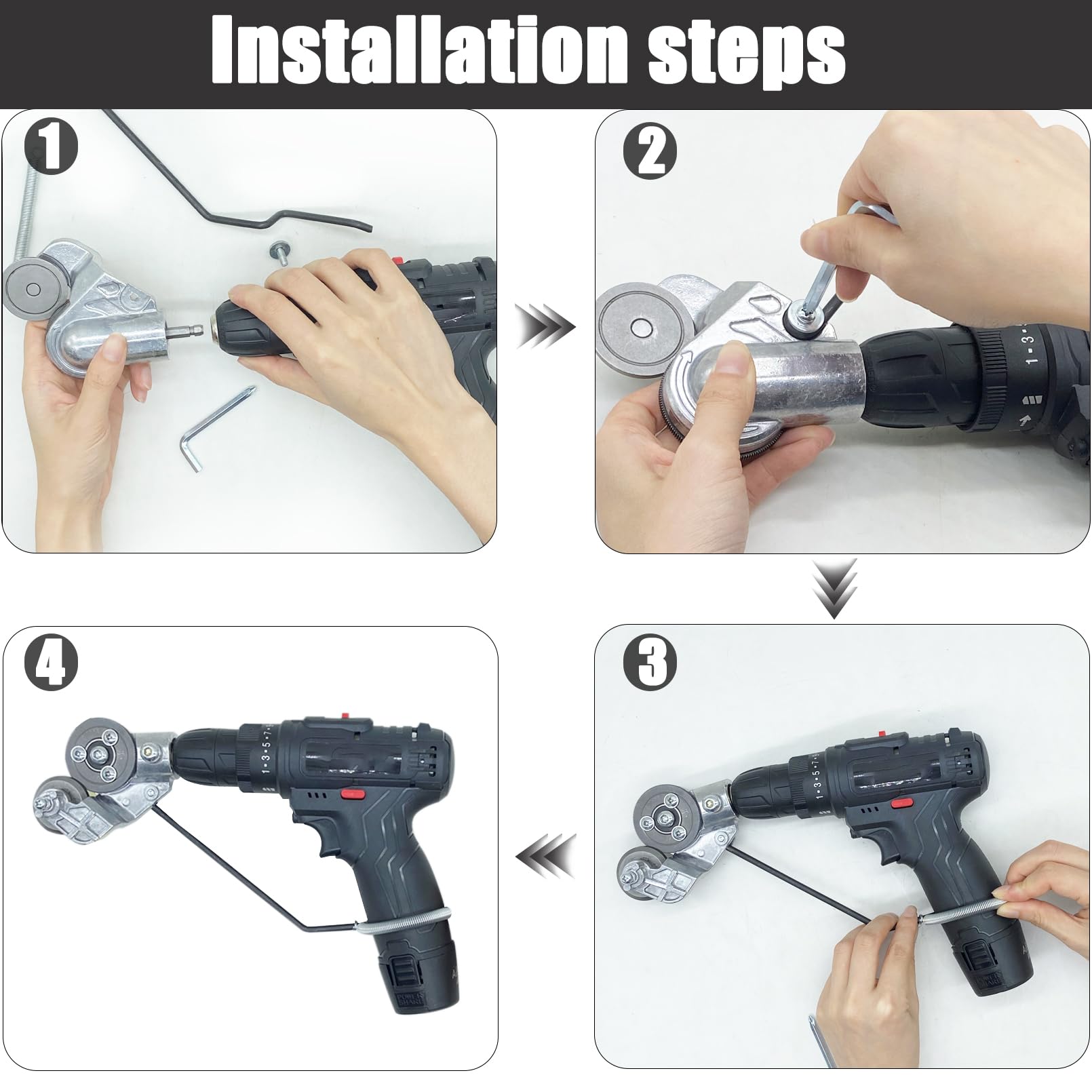 CZS Sheet Metal Cutter Drill Attachment, Electric Drill Shears Attachment Cutter Nibbler, Metal Nibbler Drill Attachment for Cutting Iron, White Sheet, Steel, Copper, Aluminum