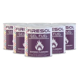 firesol 6 pack gel fuel cans for fire bowl, fireplace, gel fire, tabletop fire bowls, warming, indoor & outdoor