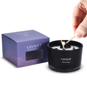 lavault scented candles for women - 3oz - aromatherapy candle with long-lasting burn time - soothing wax candle - warm and cozy atmosphere - thoughtful gift ideas (black)