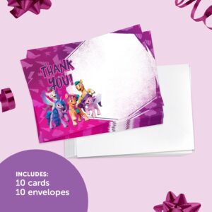 Desert Cactus My Little Pony Thank You Cards Happy Birthday Cards 10 Count With Envelopes Boys Girls Kids Party (Style B)