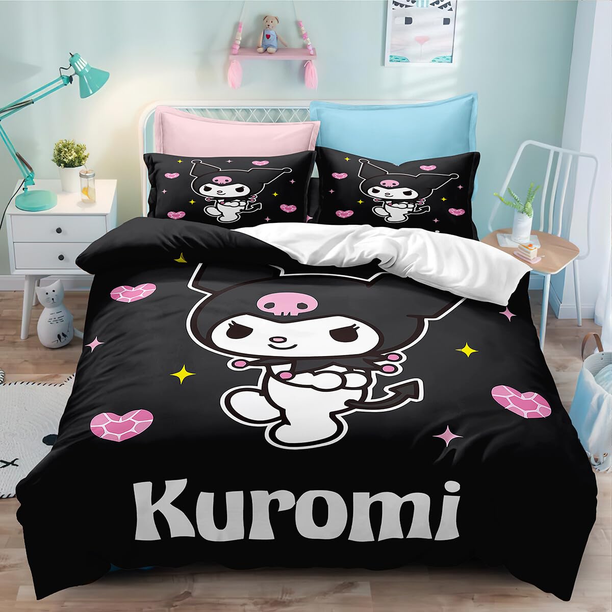 ZILOOK 3 Piece Bedding Set Printed Duvet Cover Set Printed Bed Comforter Cover Quilt Covers with Pillowcases for Your Own Bedroom Twin