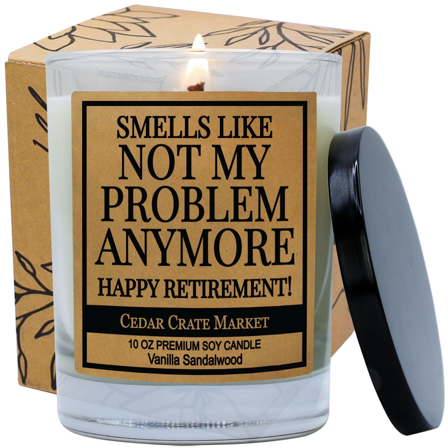 Retirement Gifts for Women Men 2024 | Funny Retirement Candle for Woman | Sandalwood Vanilla Candle Gifts for Boss Teacher Military, Humorous Gifts, Farewell Gifts for Manager, Coworker | Made in USA