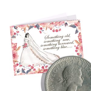 ASVP Shop Authentic Sixpence Coin With Card & Envelope For the Bride - Something Old, Something New, Something Borrowed, Something Blue, and a Sixpence for her shoe