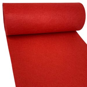 aufodara felt 59''x16'' large felt fabric 150x40cm x 3mm thick for crafts felt desk mat felt bag patchwork sewing decorations (red)