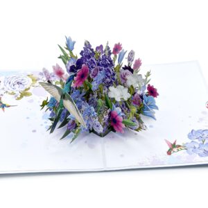 Floral Symphony: A Hummingbird Pop-Up Greeting Card, Birthday Card, Mothers Day Card, All Occasions