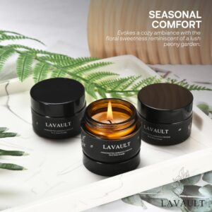 Lavault Jar Candles Set of 3 - Aromatherapy Candle Set for Supports Stress, Better Sleep, and Improve Mood - 100% Natural Soy Wax with Essential Oils - Snow Orange