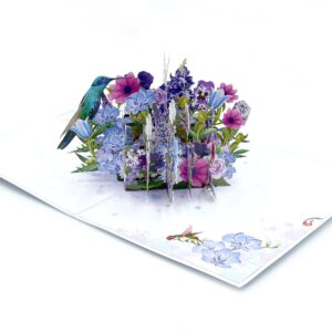 Floral Symphony: A Hummingbird Pop-Up Greeting Card, Birthday Card, Mothers Day Card, All Occasions