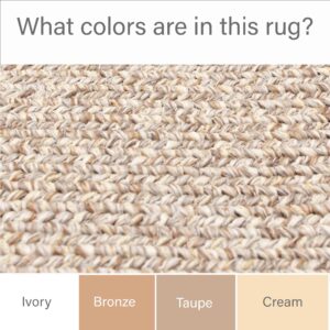 Super Area Rugs Rustic Farmhouse Living Indoor/Outdoor Reversible Braided Rug - Made in USA - Beige Mix 8' X 11' Oval