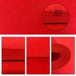 aufodara Felt 59''x16'' Large Felt Fabric 150x40cm x 3mm Thick for Crafts Felt Desk Mat Felt Bag Patchwork Sewing Decorations (Red)