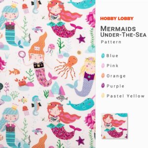 Novelty-Print-Fabric (Mermaids Under-The-sea, 1 Yard)