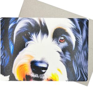 artistic havanese greeting card with envelope (7x5 inches, blank inside for all occasions) for birthday, get well, sympathy, thinking of you and thank you messages - 250