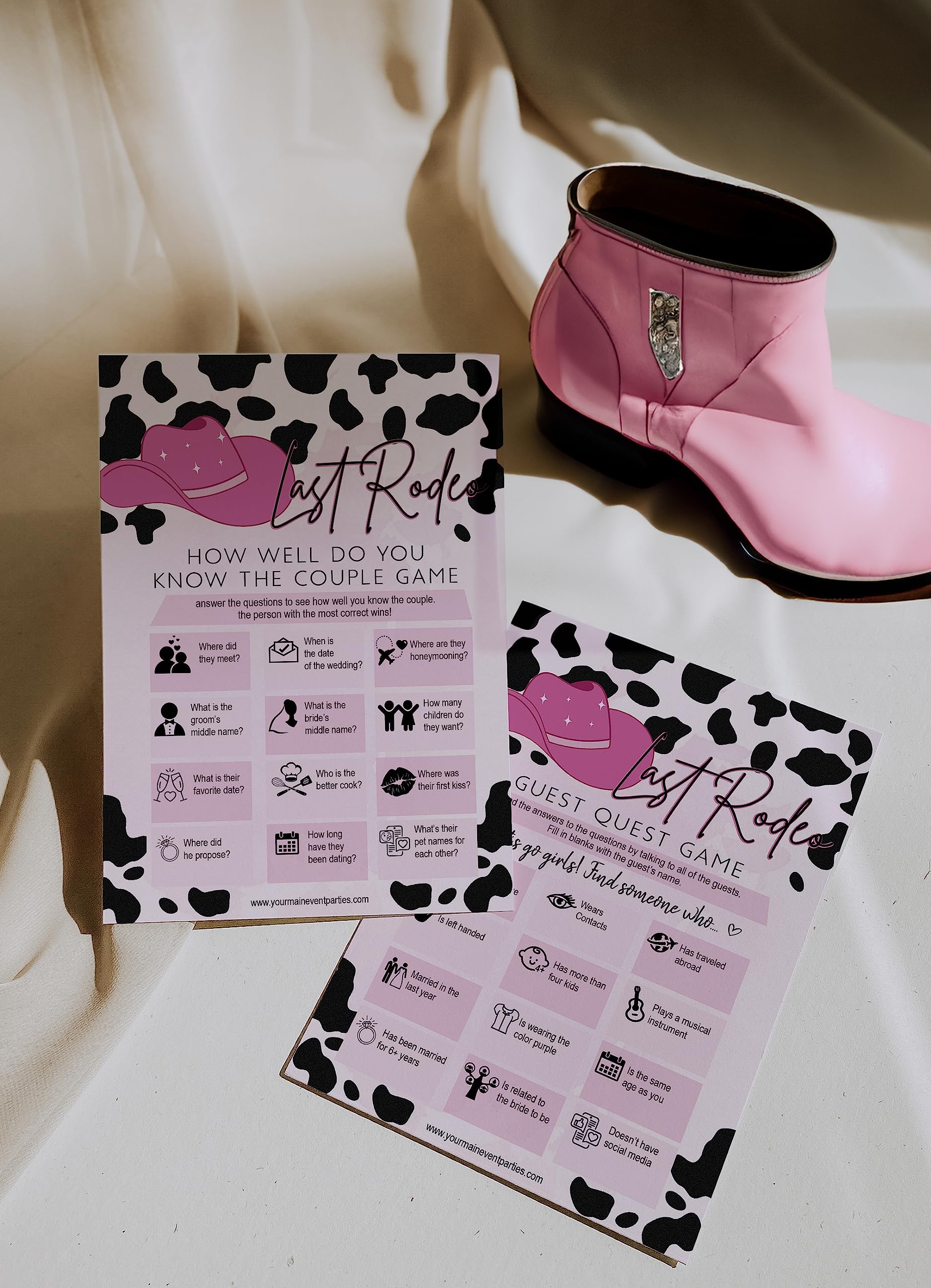 Your Main Event Prints Her Last Rodeo Bridal Shower Games, Western Bachelorette Party Cowgirl Party Games