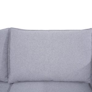 Naomi Home Modular Small Loveseat Sofa with Extendable Design & Soft Comfortable Seating – Linen Love Seat Sofa Bed Sleeper with Sturdy Wooden Frame, Gray