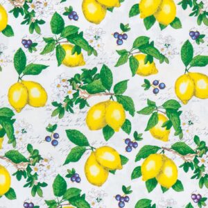 lemon cotton calico fabric (2 yard) – printed sewing fabric by the yard – lightweight precut fabric for sewing clothes, homeware, & other accessories – diy craft fabric