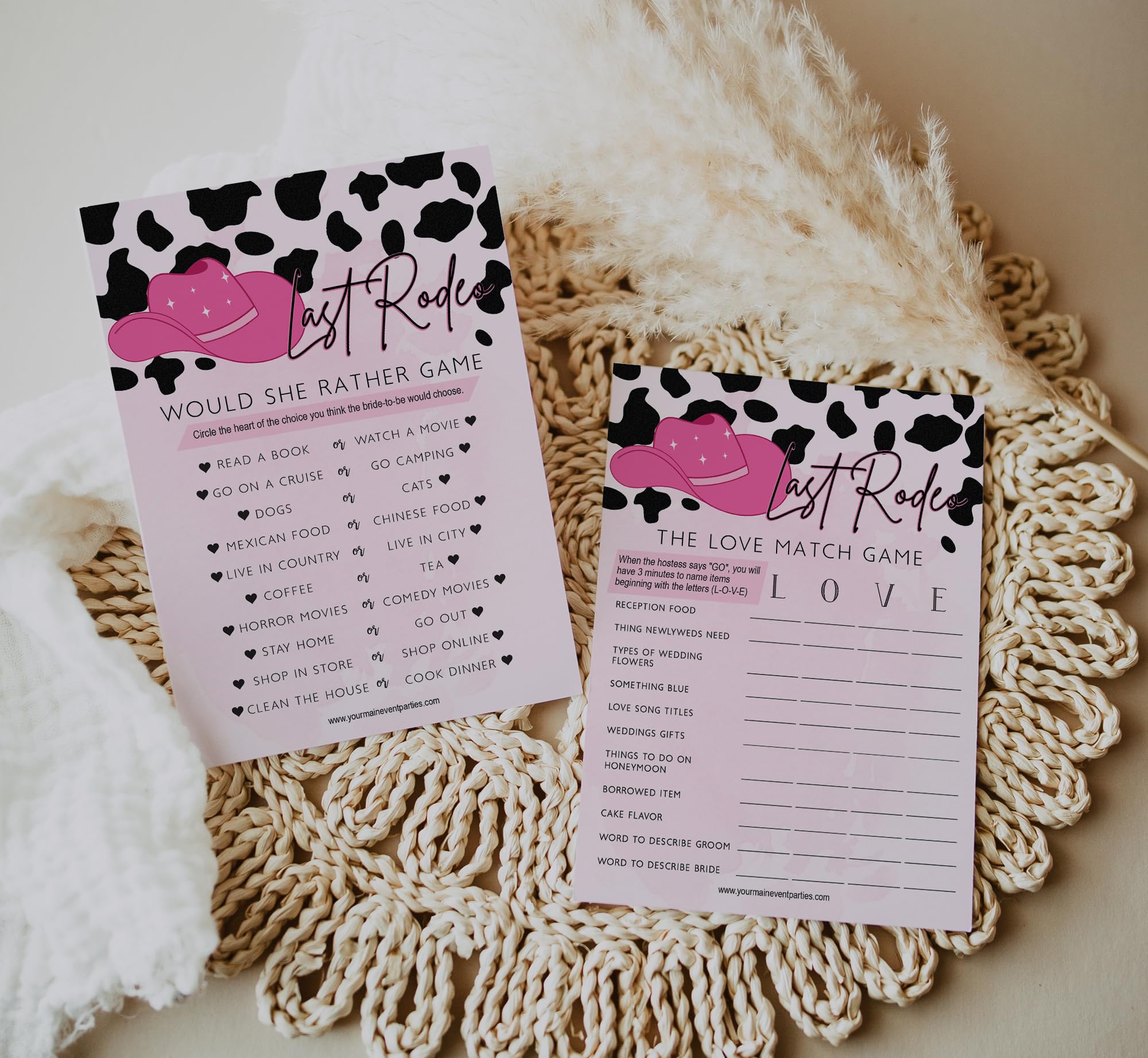 Your Main Event Prints Her Last Rodeo Bridal Shower Games, Western Bachelorette Party Cowgirl Party Games