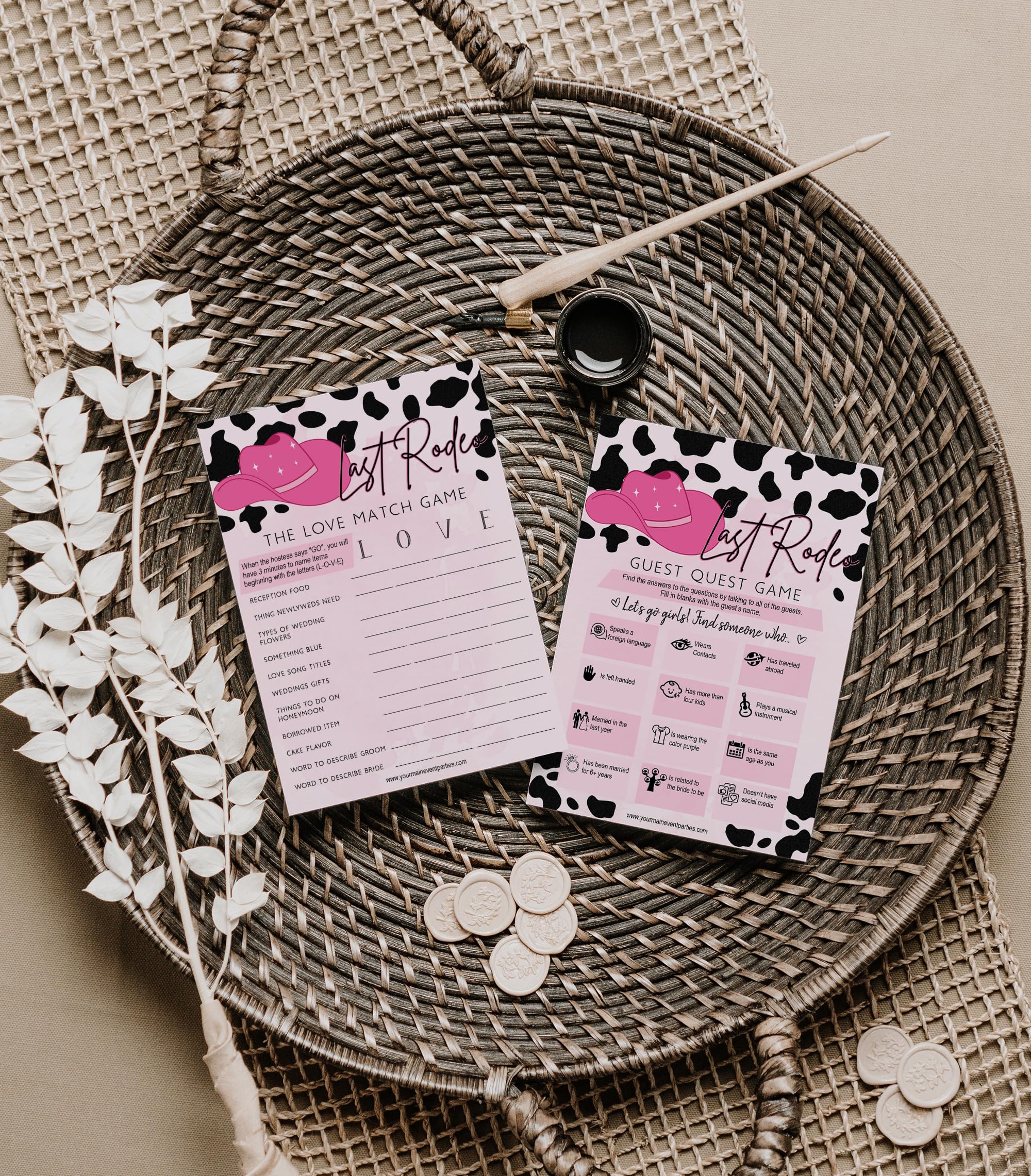 Your Main Event Prints Her Last Rodeo Bridal Shower Games, Western Bachelorette Party Cowgirl Party Games