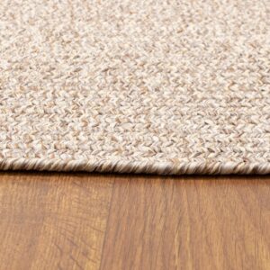 Super Area Rugs Rustic Farmhouse Living Indoor/Outdoor Reversible Braided Rug - Made in USA - Beige Mix 8' X 11' Oval