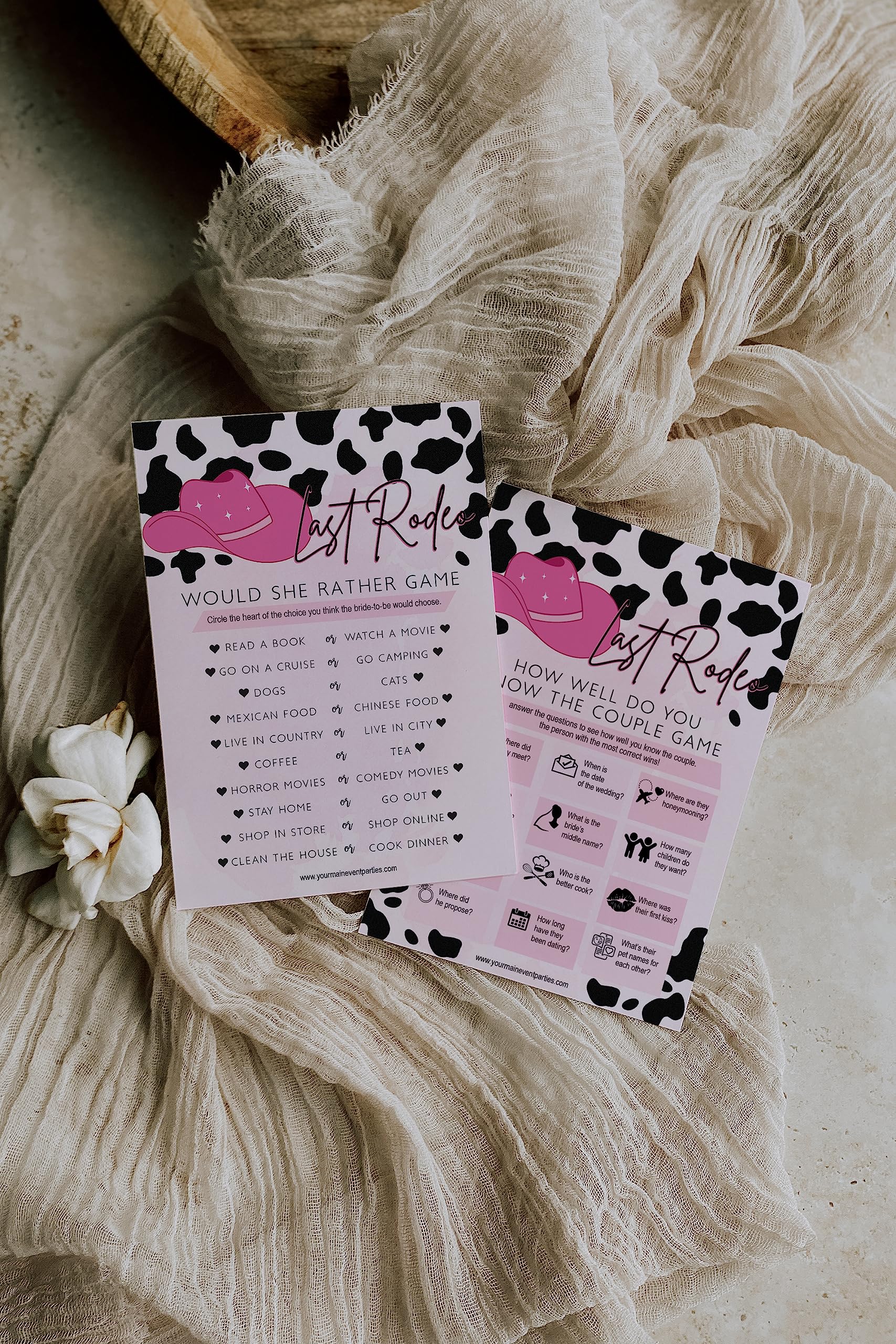 Your Main Event Prints Her Last Rodeo Bridal Shower Games, Western Bachelorette Party Cowgirl Party Games