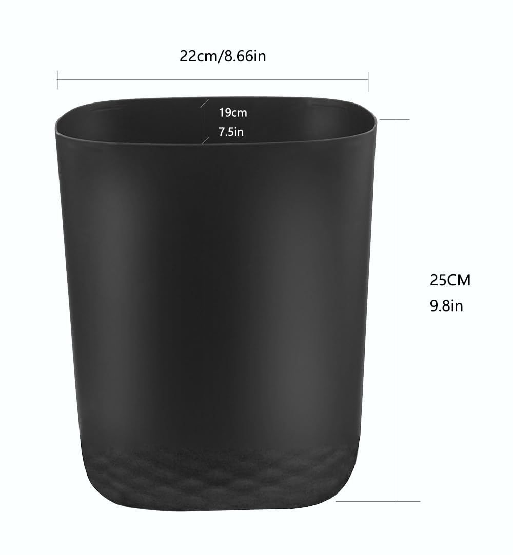 Feiupe Small Trash Can with 60 Count of Trash Bags,2.5 Gallon Wastebasket Recycling Bin Trash Can for Bathroom Bedroom Office Kitchen (2, Black)