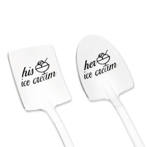 couple gifts spoons for him her his her ice cream spoon christmas birthday gifts for boyfriend girlfriend wedding engagement gifts for husband wife bf gf 2pcs couple engraved spoons