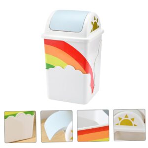 BUGUUYO Cloud Rainbow Trash Can Creative Small Waste Bin for Home Office Kids Room and Bathroom Adorable Design for Stylish and Functional