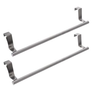 housoutil 2pcs door towel rack stainless steel towel rack over door towel holder wall towel holder versatile towel holder metal hangers wall mounted towel bar ledge back style individual