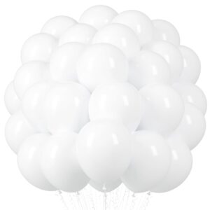 voircoloria white balloons, 66pack 12inch white pearl latex party balloons for wedding, birthday, graduation, bridal shower, baby shower, bachelorette and engagement decorations