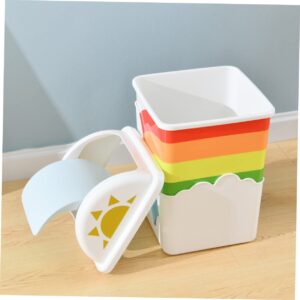 BUGUUYO Cloud Rainbow Trash Can Creative Small Waste Bin for Home Office Kids Room and Bathroom Adorable Design for Stylish and Functional