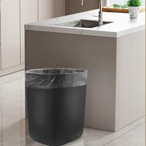 Feiupe Small Trash Can with 60 Count of Trash Bags,2.5 Gallon Wastebasket Recycling Bin Trash Can for Bathroom Bedroom Office Kitchen (2, Black)