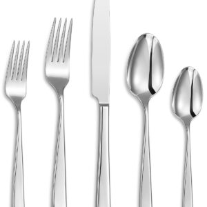 Royalrose 20-Piece Alexander Fine Silverware Set, Service for 4, 18/10 Stainless Steel, Well Made, Dishwasher Safe, Heavy Duty Flatware Set