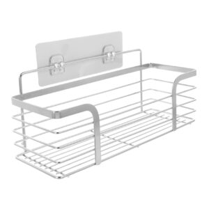 rorpoir 1pc stainless steel shelf bathroom shelf organizer shower organizer shelf kitchen holder rack metal wire basket bin kitchen sink holder sink drying holder sponge shampoo rack