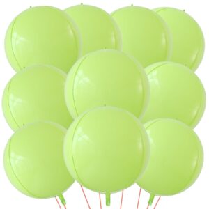 kalor 22 inch pastel green mylar balloons, 10 pcs large giant round 4d foil balloon for wedding, birthday, engagement, bridal shower, graduation party decorations