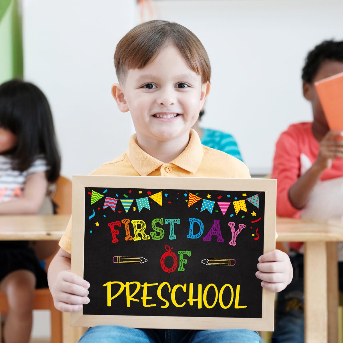 PETCEE First Day School Sign - 15 Grades First and Last Day of School Sign 8 x 10 for Kids Girls Boys Reusable Preschool Kindergarten to College Gifts