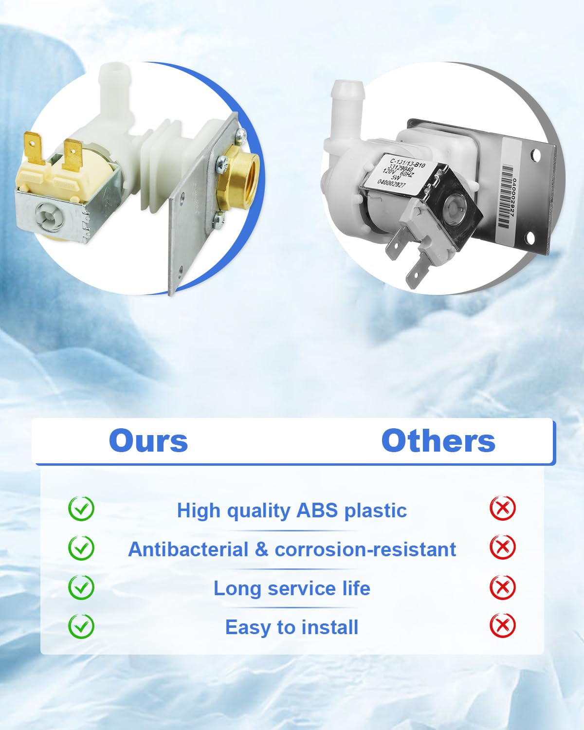 040003579 Water Inlet Valve Compatible with Manitowoc Ice Machine U0140 U0190 U0240 U0310, 115V/120V