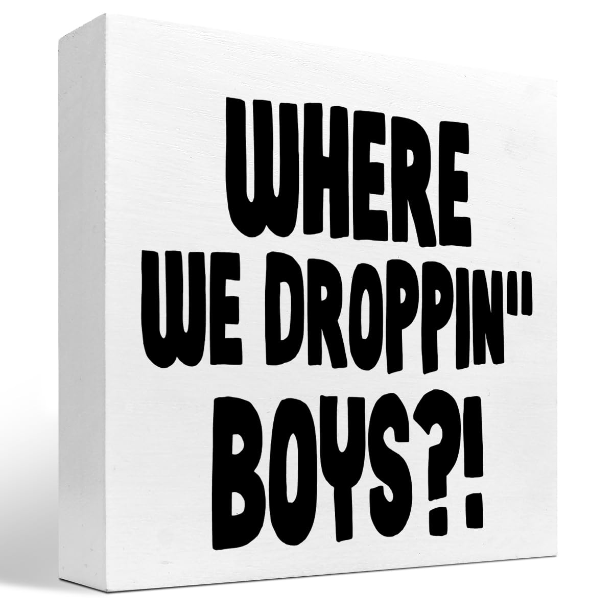 Funny Gaming Sign,Where We Dropping Boys Video Game Quote Wooden Box Block Plaque Sign Desk Decor for Home Game Room Teen Boys Room Shelf Table Decor Decorations