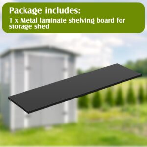 Hicarer Metal Laminate Shelving Boards Large Metal Black Shelving Shed Shelving for 26 Cu. ft Horizontal Storage Shed Cabinet Shelf, Easy Assembly, One Shelf Can Hold 44 Lbs, 46 x 13 Inch