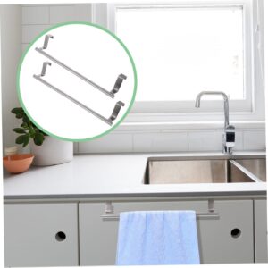 Housoutil 2pcs Door Towel Rack Stainless Steel Towel Rack Over Door Towel Holder Wall Towel Holder Versatile Towel Holder Metal Hangers Wall Mounted Towel Bar Ledge Back Style Individual