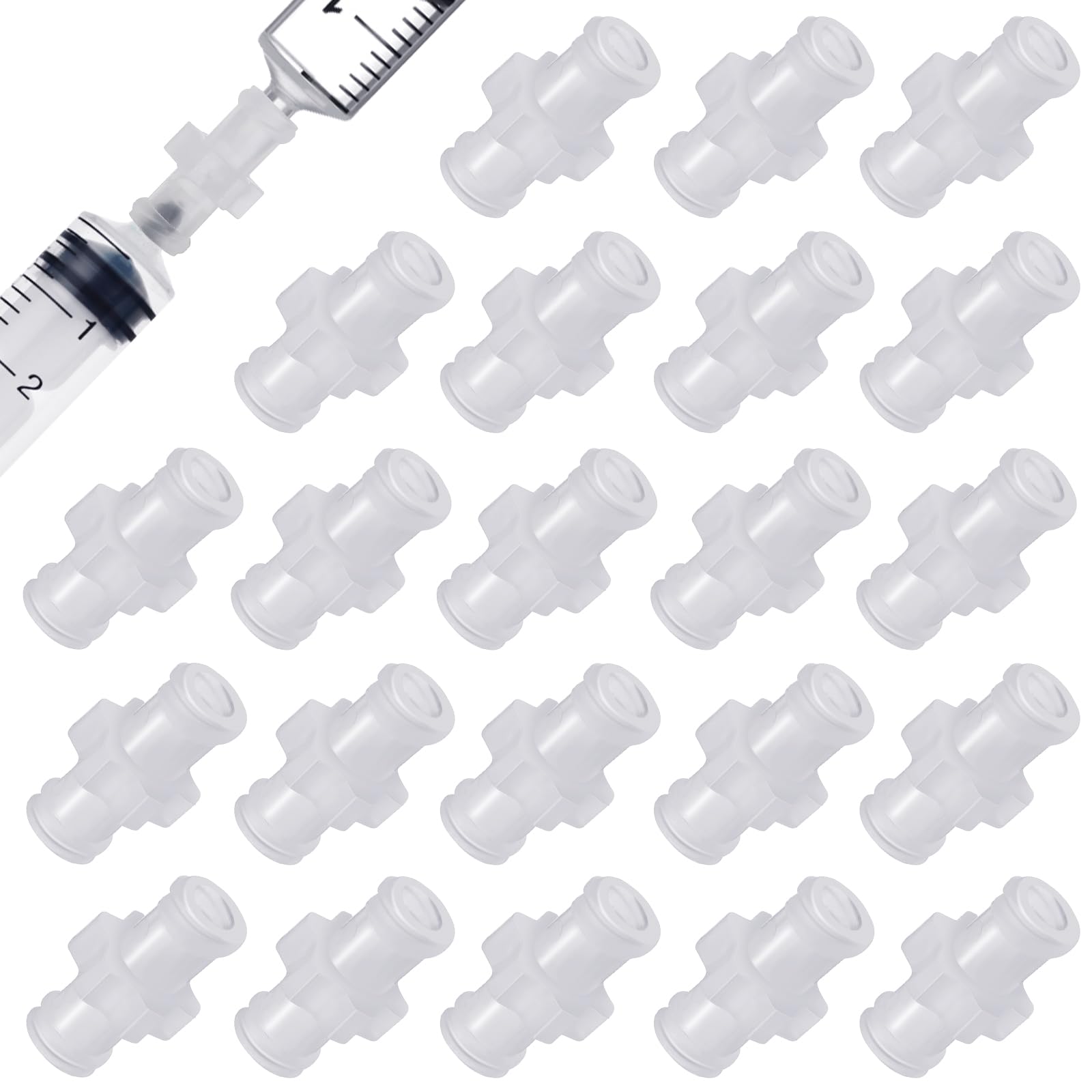 30PCS Luer Lock Syringe Adapter for Bottles, Syringe Adapter Luer Lock Connector Luer Lock Adapter Clear Female Luer Syringe to Syringe Transfer Connector Luer Lock Syringe Bottle Adapter for Syringe