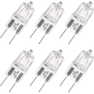 eksave g8 halogen light bulbs 20w 120v xenon under cabinet lighting replacements g8 base 2pin t4 jcd type 2700k (pack of 6)