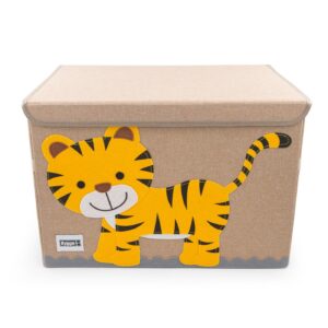 HYGGE + Animial Toy Storage Bin with Lid 20.8" x 13" x 13" Durable fabric & lightweight design. Great for storing toys, books, linens, games, clothing, baby products & more! (Safari Pack)