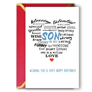 unique son birthday card from mom and dad, joke birthday card for son adult, praise son birthday card from parents, hilarious son birthday gift with envelope