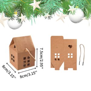 HAN SHENG 30 Pcs House Shaped Candy Boxes Kraft Paper Gift Boxes Wedding Favor Boxes Candy Storage Boxes Packing Boxes Decoration for Wedding Christmas Birthday Party Ornament Container