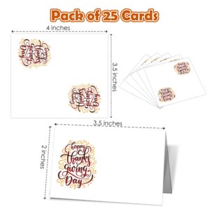 25 Pack Place Cards, Editable Name Cards for Table Seating, Thanksgiving Party, Fall Autumn Party Tent Style Cards for Baby Shower, Birthday Party, Party Decoration and Supplies-LE02