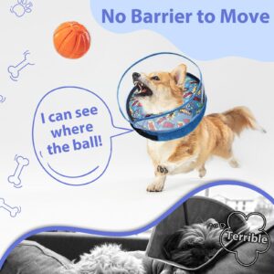 Soft Inflatable Dog Cone Collar for Large Medium Small Dogs, Cone for Dogs Alternative After Surgery, Donut Cones to Stop Licking Scratching with Clear Baffle (Blue, XL (Neck: 19-25 in))