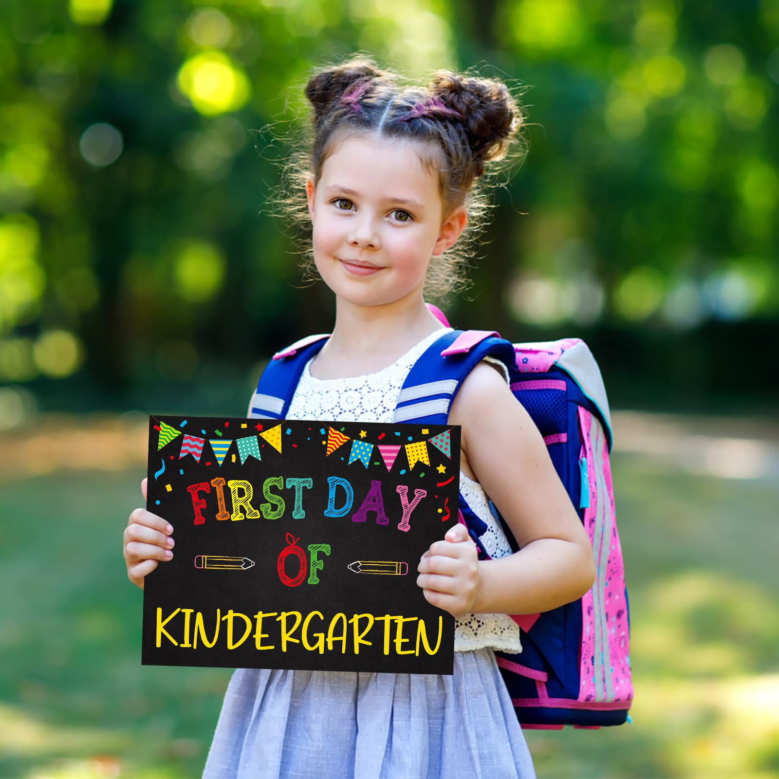 PETCEE First Day School Sign - 15 Grades First and Last Day of School Sign 8 x 10 for Kids Girls Boys Reusable Preschool Kindergarten to College Gifts